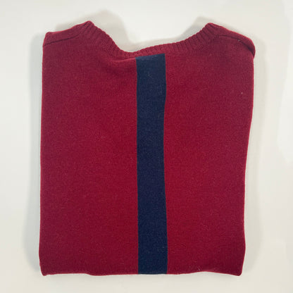 Round neck burgunder / navy