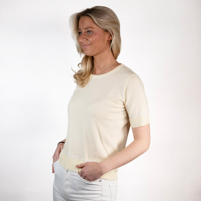 Colette short sleeve - Gul/offwhite