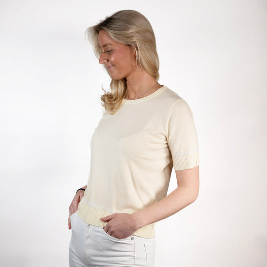 Colette short sleeve - Gul/offwhite