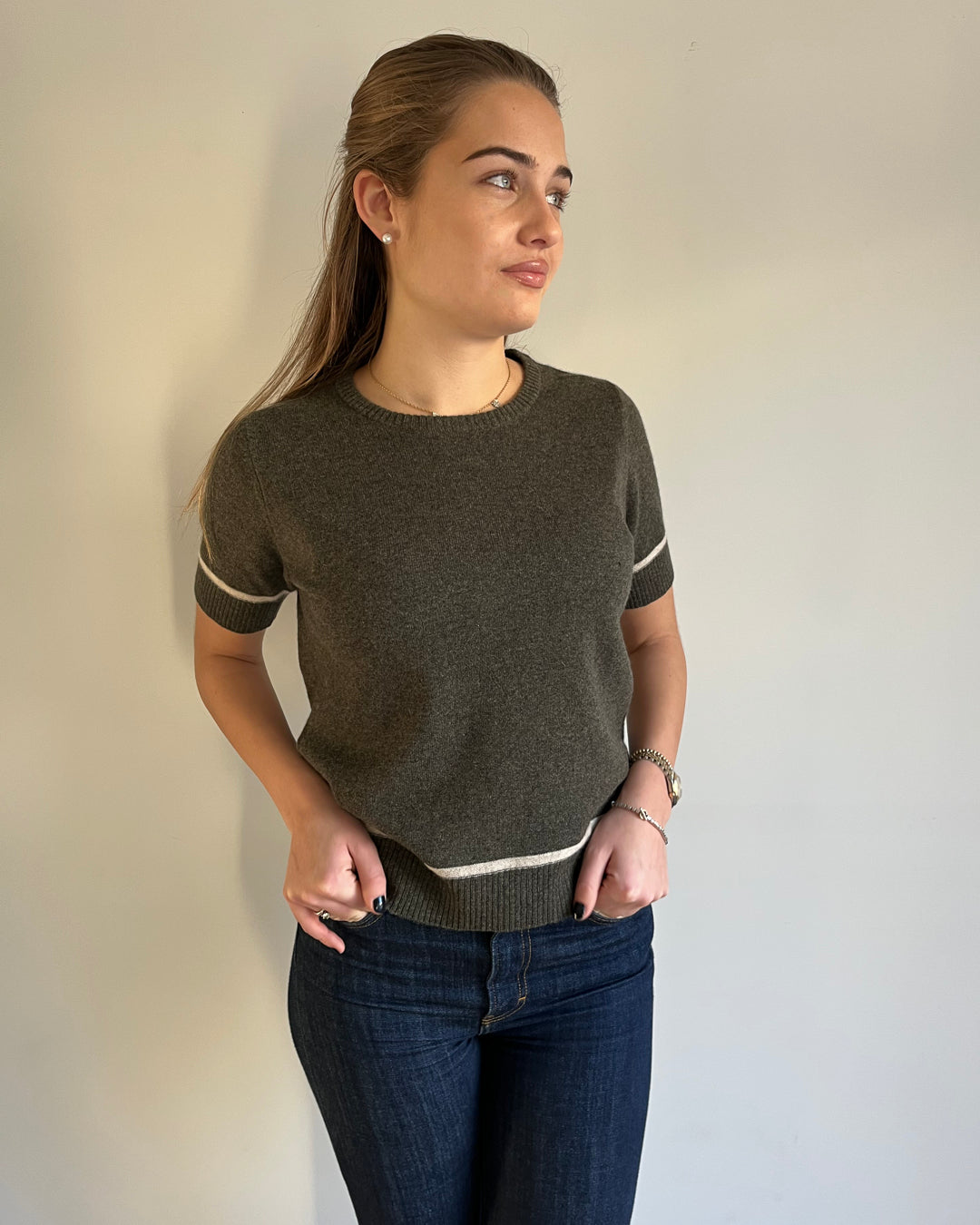 Colette short sleeve - oliven/lyssand