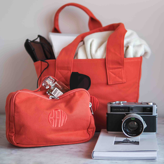 Pakkemappe kanvas Small - Oransje/rød