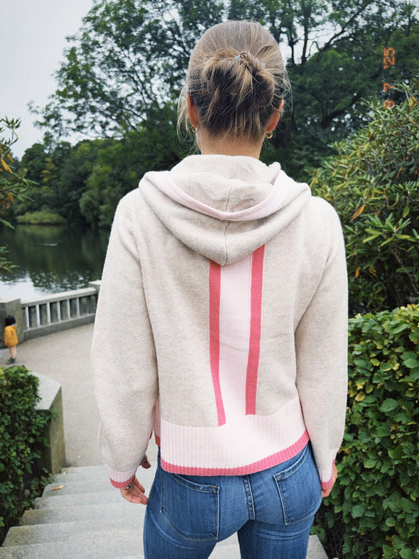 Vilma hettegenser Sand/rosa/lyserosa