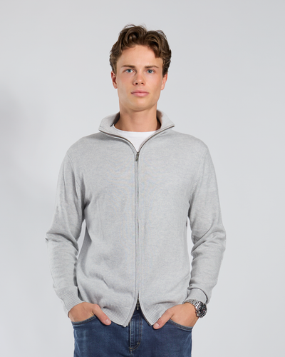 Thomas cardigan herre - Lyseblå/sandfarger