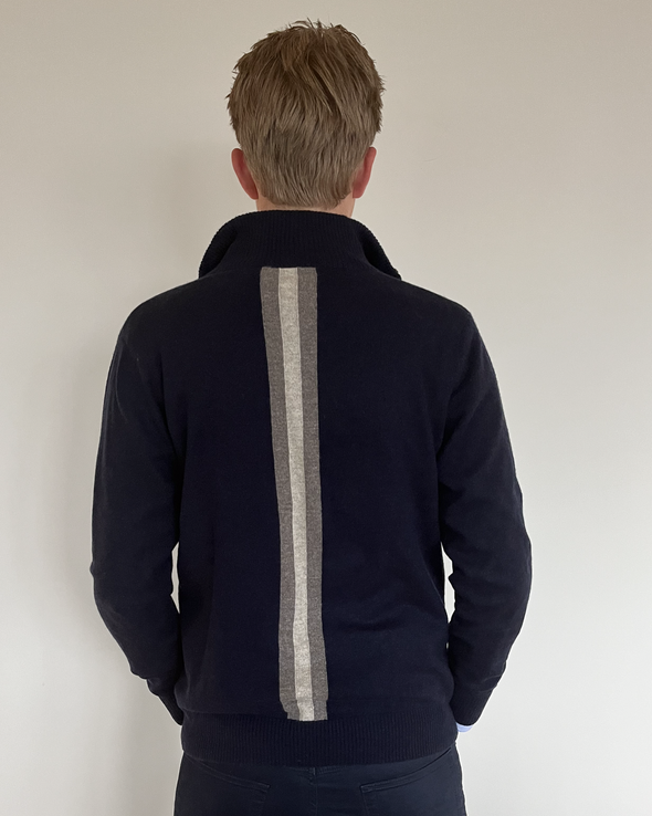Thomas cardigan herre - Navy/ sand