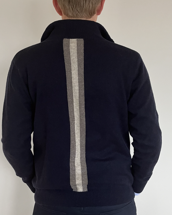 Thomas cardigan herre - Navy/ sand