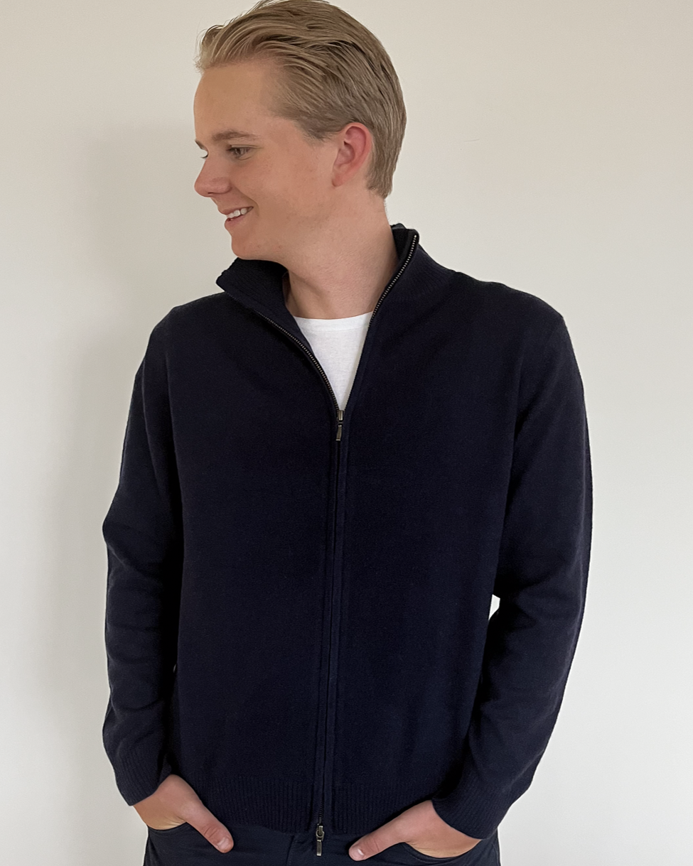 Thomas cardigan men - Navy/ sand