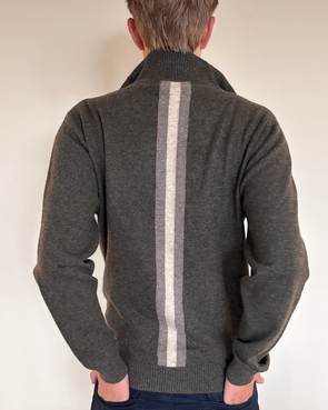 Thomas cardigan herre - Oliven / Sand