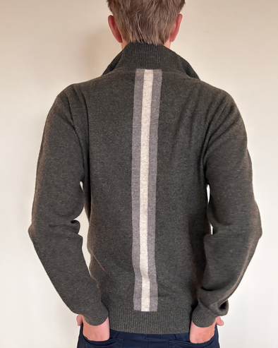 Thomas cardigan herre - Oliven / Sand