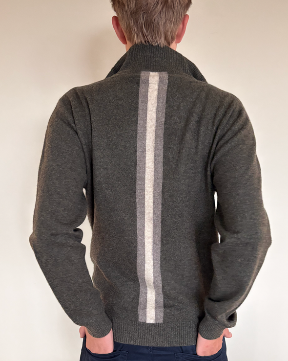 Thomas cardigan herre - Oliven / Sand