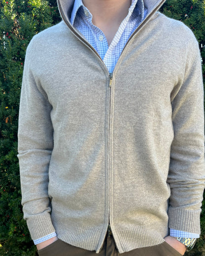 Thomas cardigan herre - sand/sandfarger