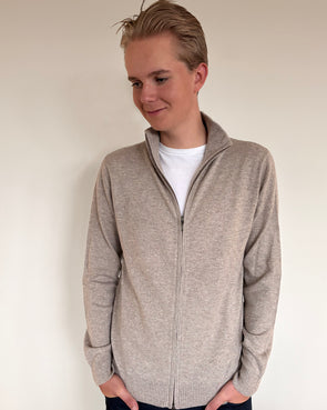 Thomas cardigan herre - sand/sandfarger
