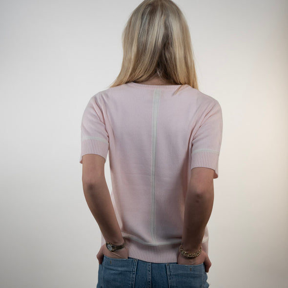 Colette short sleeve - Lyserosa/offwhite