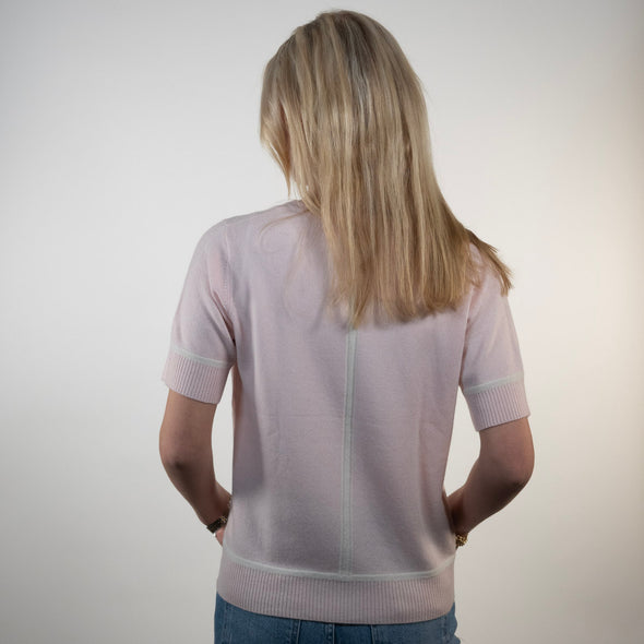 Colette short sleeve - Lyserosa/offwhite