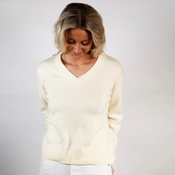 Lydia V-neck Lysegul/offwhite