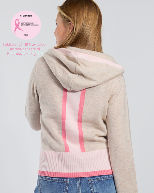 Vilma hettegenser Sand/rosa/lyserosa