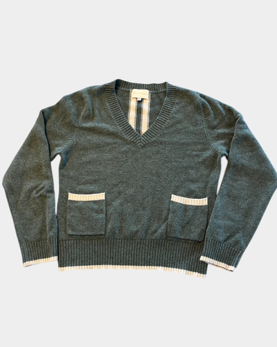 V - neck kashmir grønn