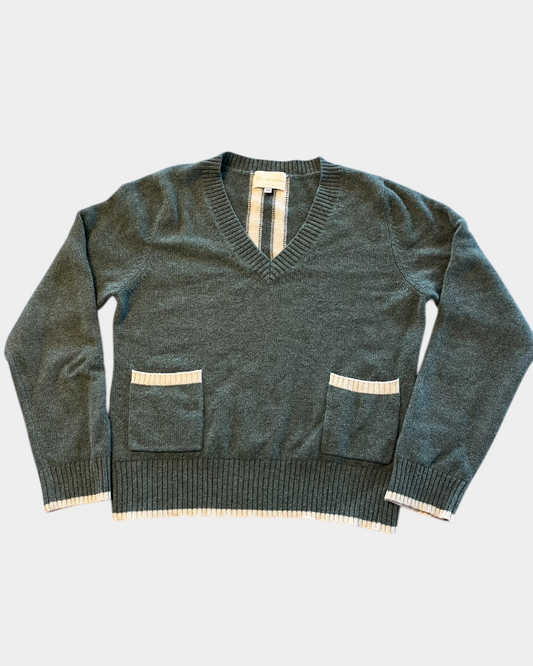 V - neck kashmir grønn