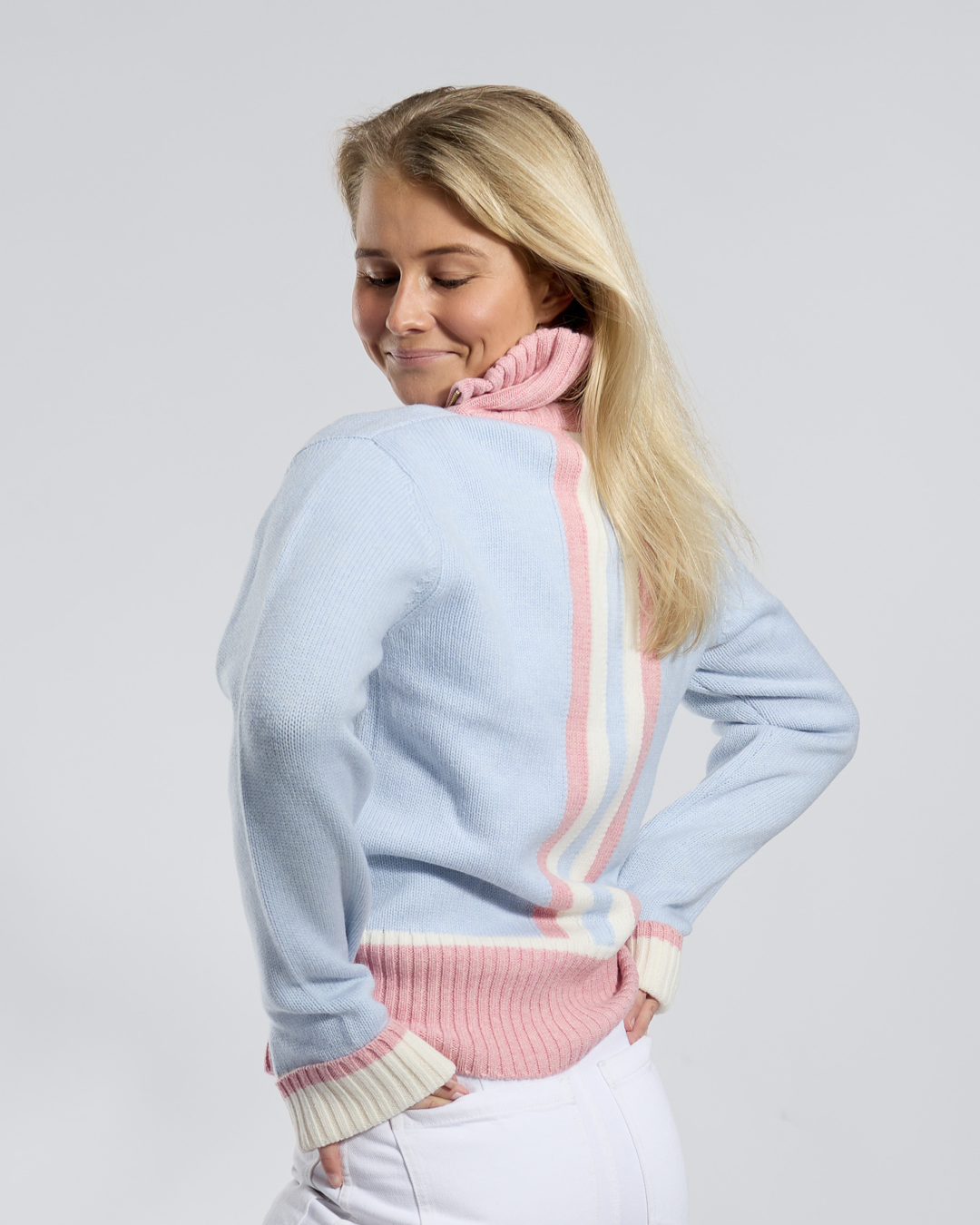 Zip Lyseblå/rosa/offwhite