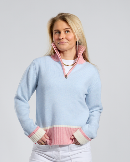Zip Lyseblå/rosa/offwhite