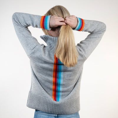 Zip Grå / rainbow