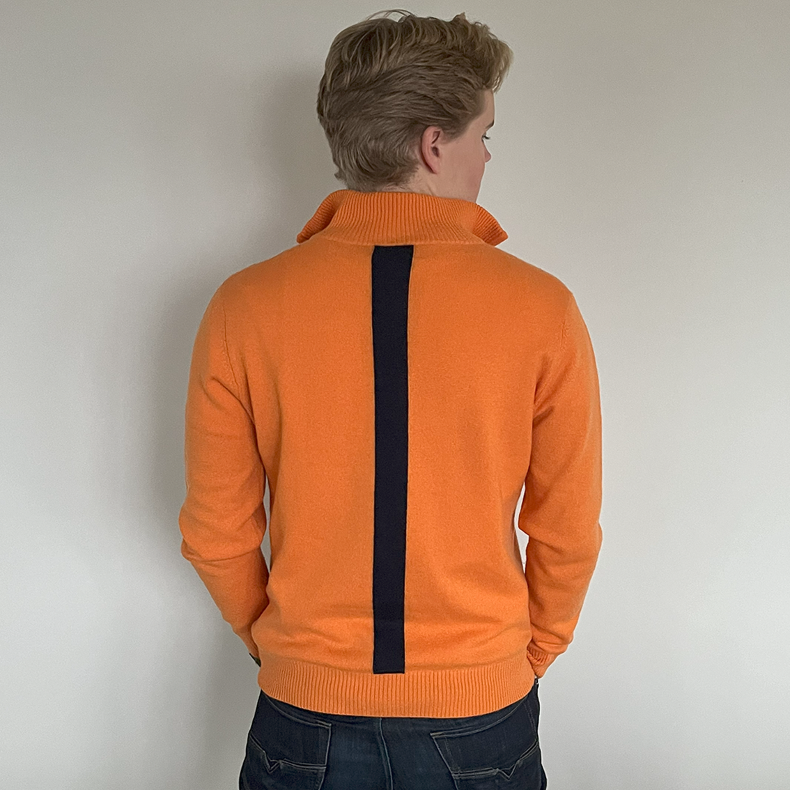 Christian half zip herre kashmir - Oransje