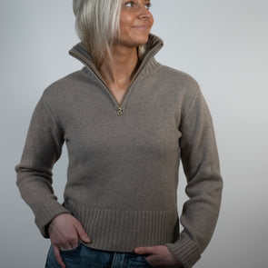 Zip mørk sand / offwhite