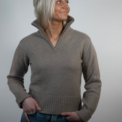 Zip mørk sand / offwhite