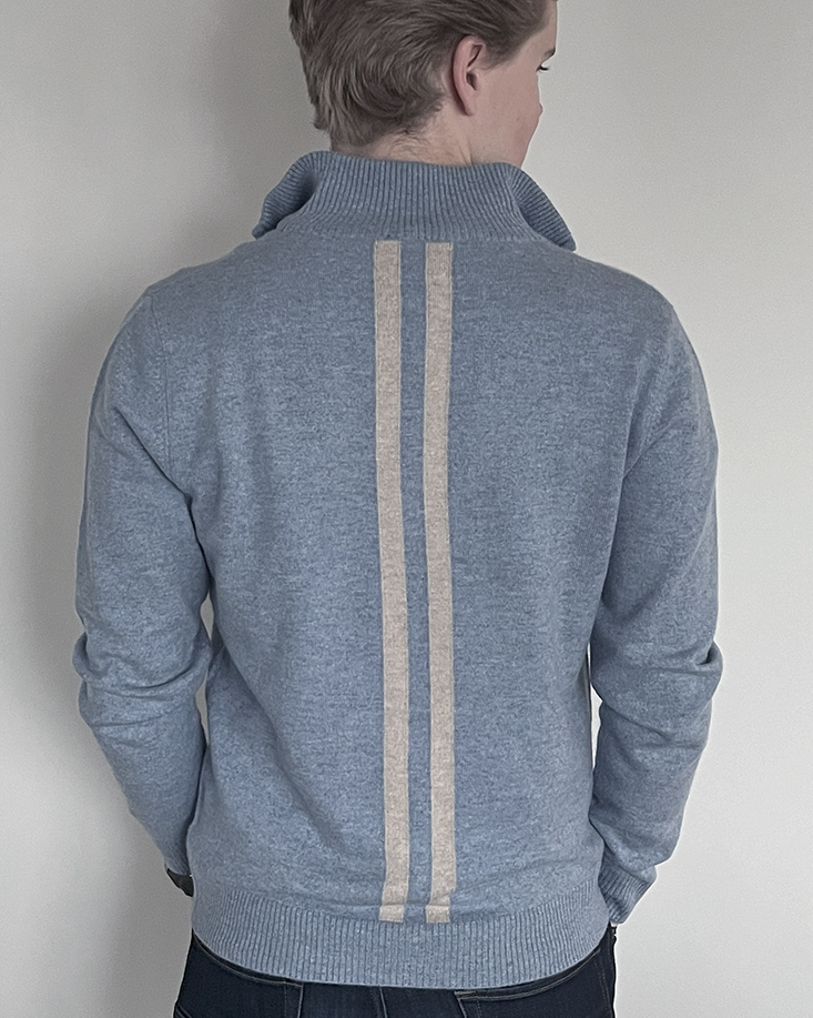 Christian half zip herre kashmir - Lyseblå