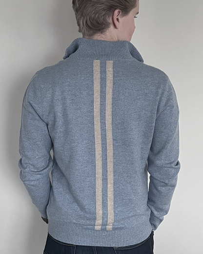 Christian half zip herre kashmir - Lyseblå