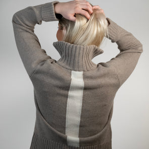 Zip mørk sand / offwhite
