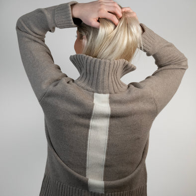 Zip mørk sand / offwhite