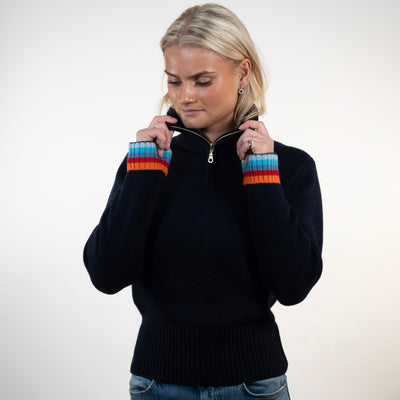 Zip Navy / rainbow