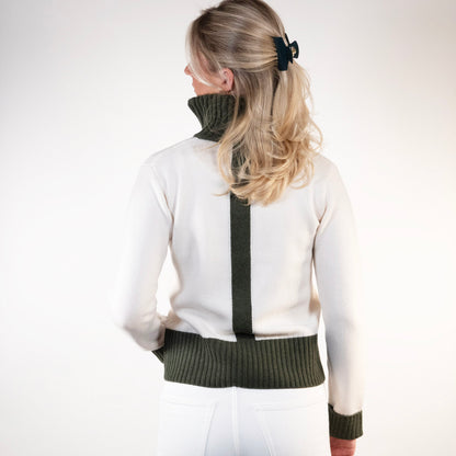 Zip Offwhite / Oliven