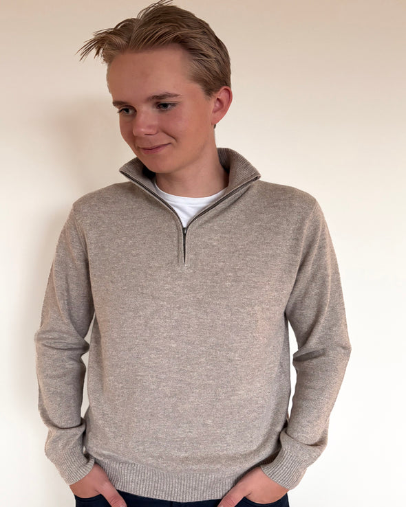 Christian half zip herre kashmir - sand/sandfarger