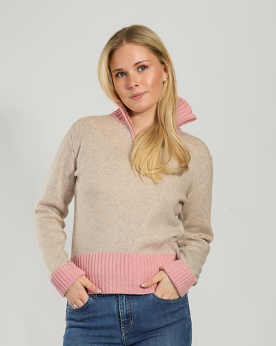 Zip sand/rosa