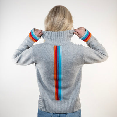 Zip Grå / rainbow