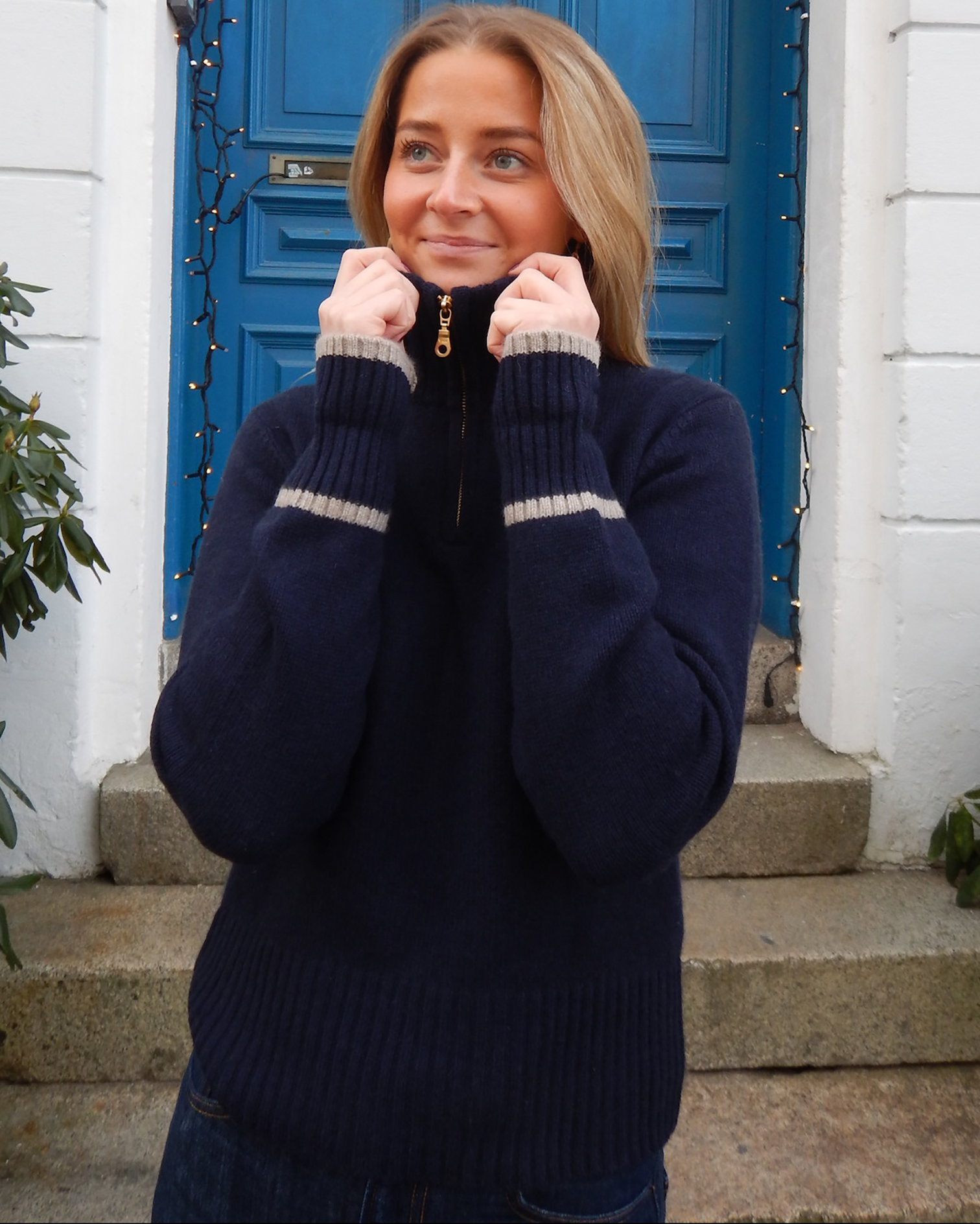 PRE ORDER Zip navy/sandfarger