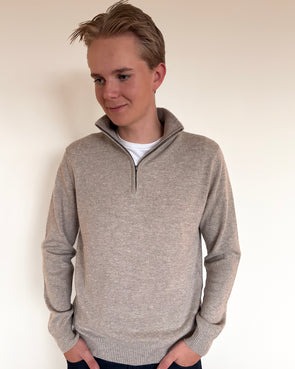 Christian half zip herre kashmir - sand/sandfarger
