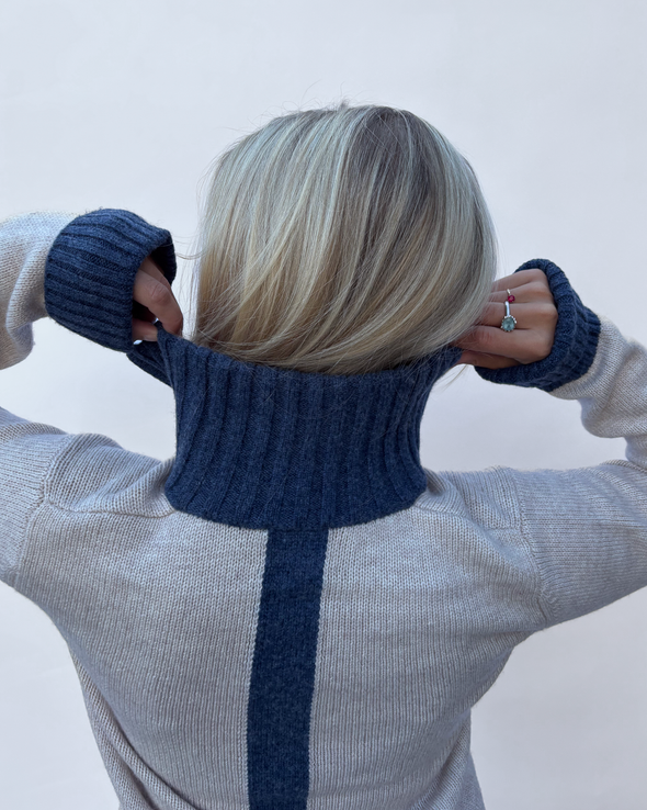 Zip sand/navy
