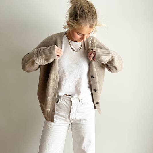 Frye Cardigan - Toast/Lyssand