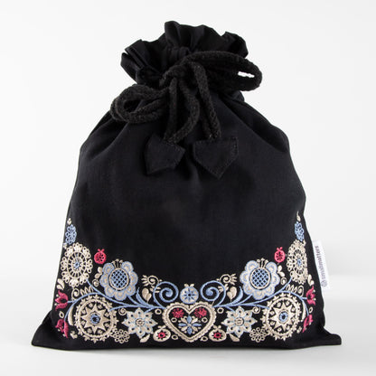 Oppbevaringspose svart - sand/pastell