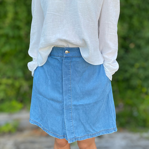 Wrap skirt denim