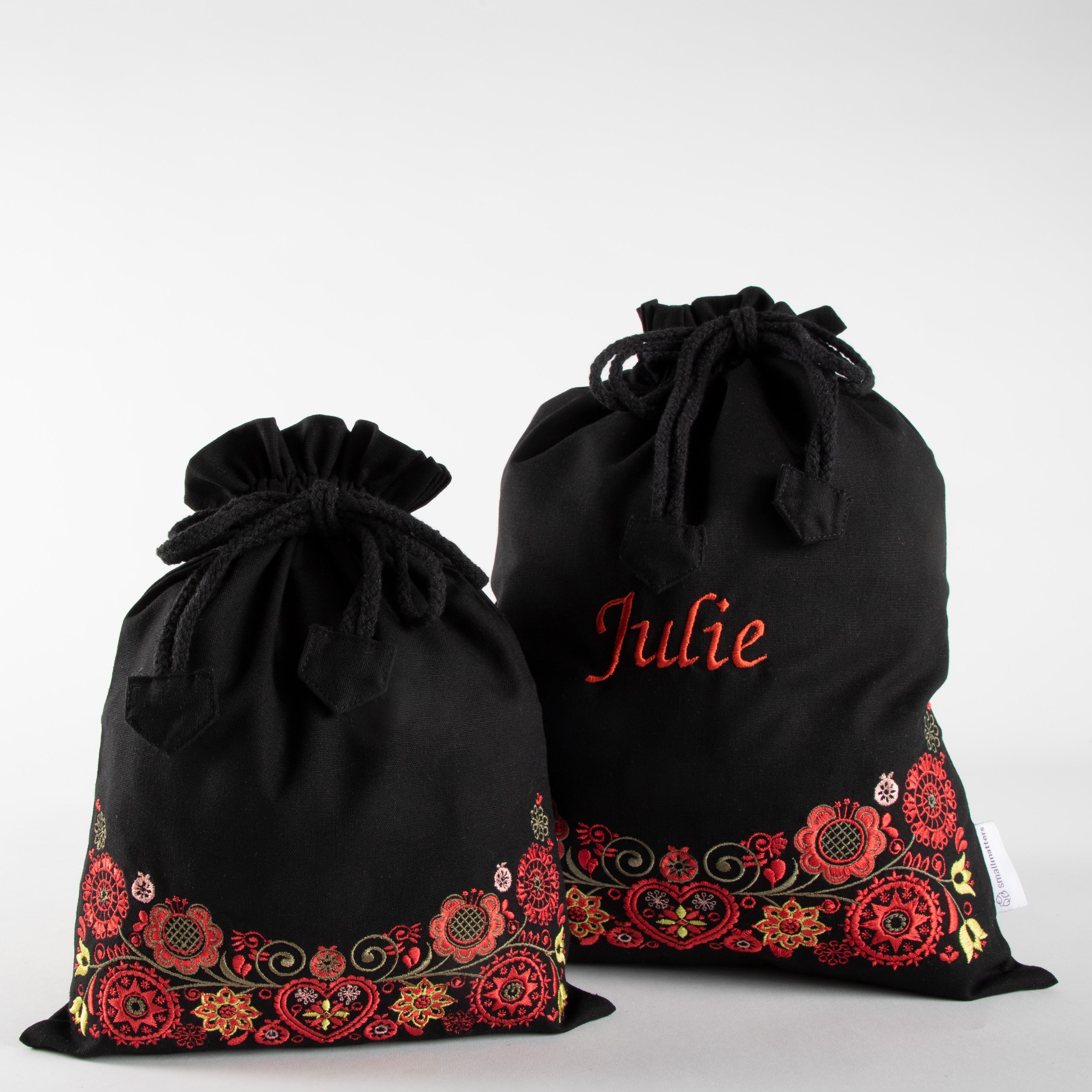 Posesett til sko og tilbehør svart - rød/grønn