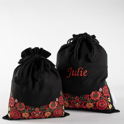 Posesett til sko og tilbehør svart - rød/grønn