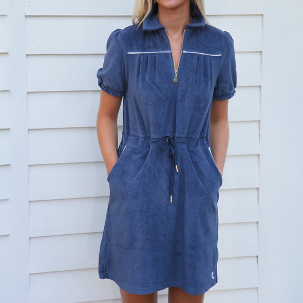 Ace frotte dress navy