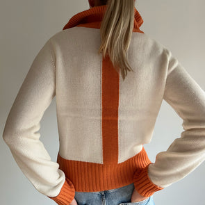 Cardigan Offwhite / Oransje