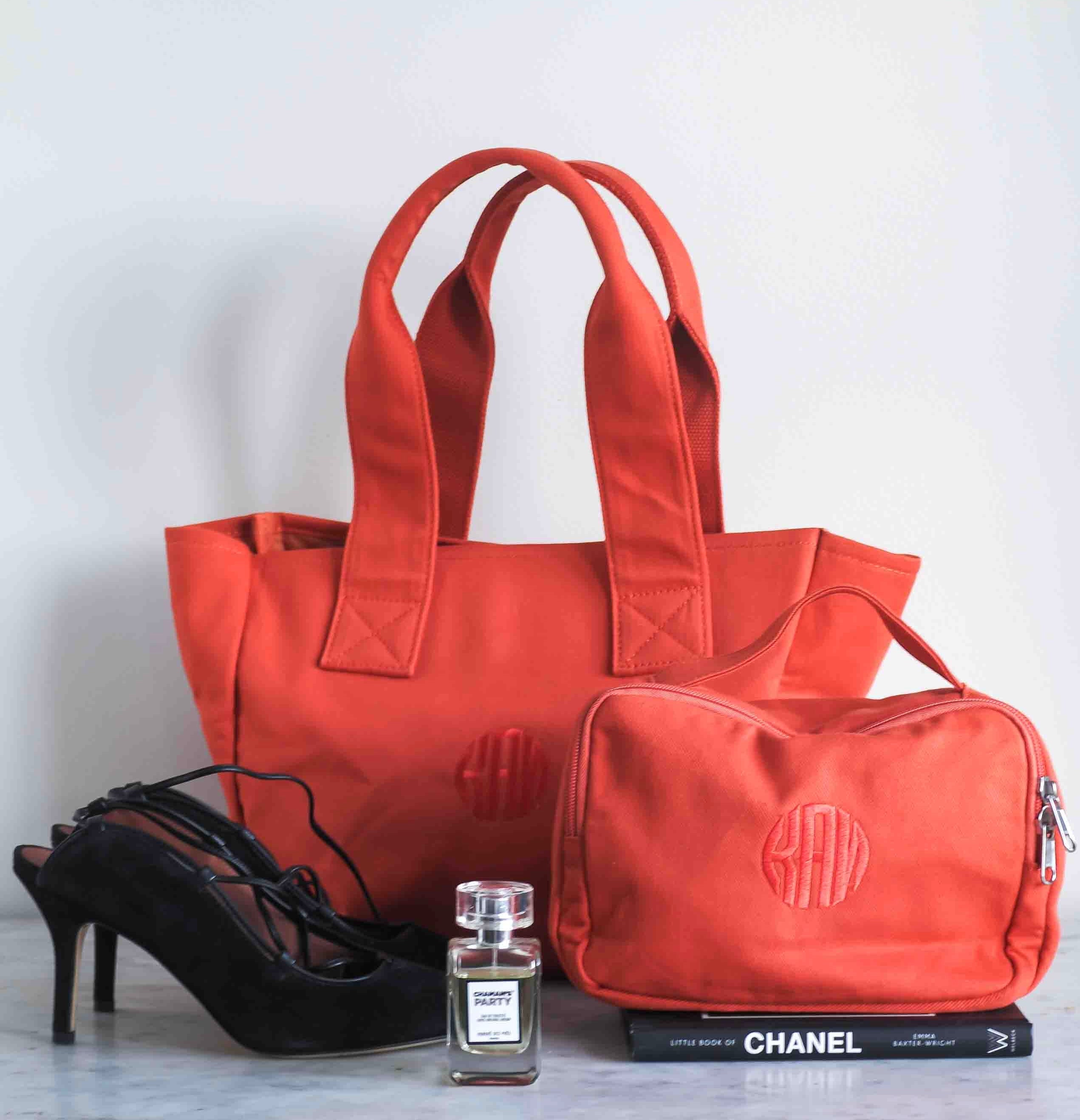 Skulderveske / Shopper kanvas medium - Oransje/rød