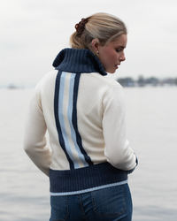 Zip Offwhite/lyseblå/navy