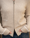 Celeste hood cardigan sand/lyssand