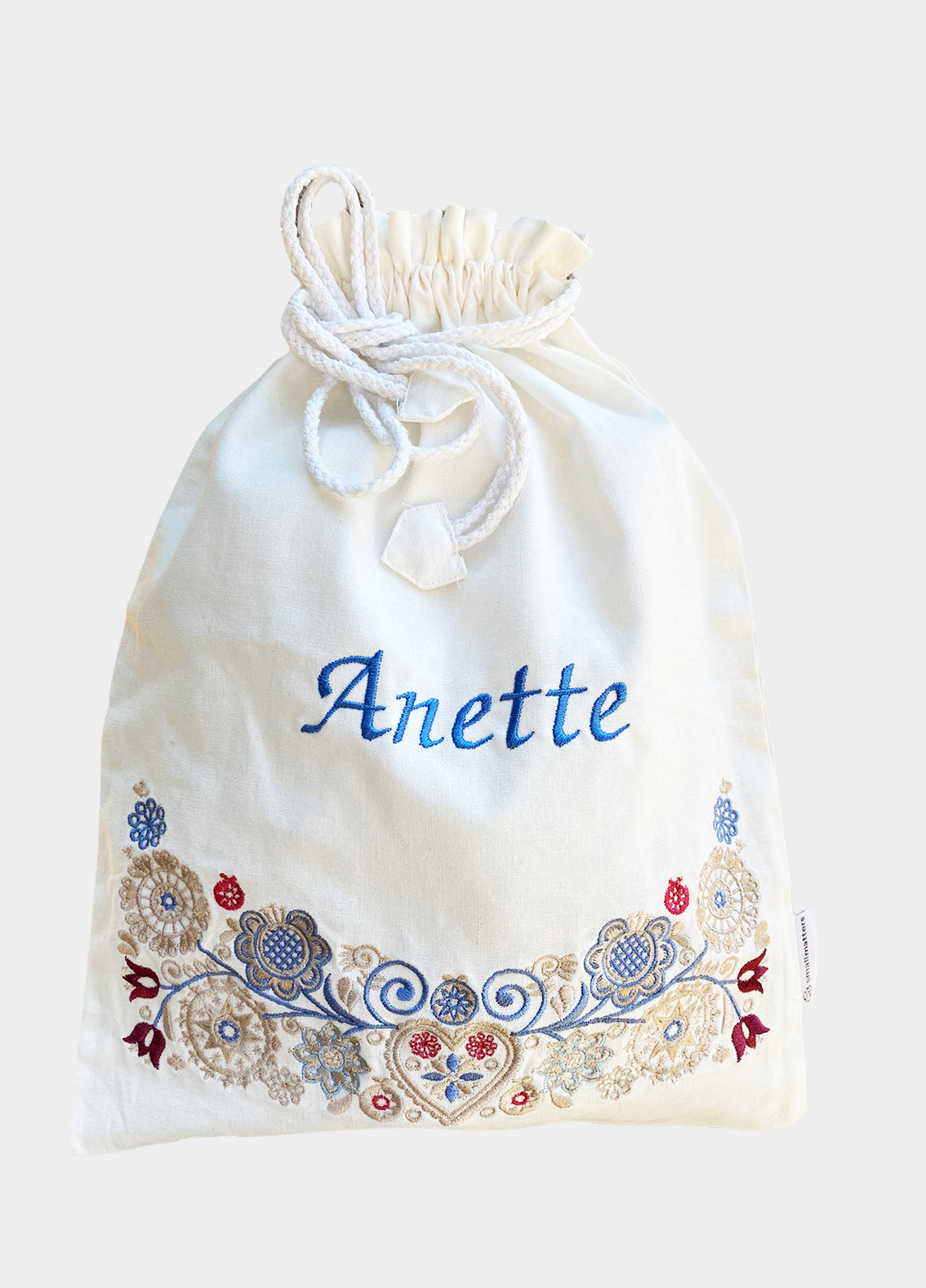 Oppbevaringspose hvit - sand/pastell